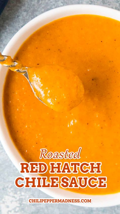 Serving Roasted Red Hatch Chile Sauce Recipes For Hatch Chiles, Red Chilli Sauce Recipe, Chile Sauce Recipe, Hatch Green Chili Recipe, Hatch Chili Recipes, Hatch Peppers, Chili Pepper Sauce, Green Chili Recipes, Chili Pepper Recipes