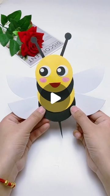 Gifts Dash on Instagram: "Dive into the world of paper crafting with our delightful project: a creative paper craft bee! Using yellow and black construction paper or cardstock, cut out the shapes needed to assemble your adorable bee. Craft the body, wings, antennae, and stripes, then assemble them together using glue or tape. Add googly eyes for a whimsical touch and draw a sweet smile to complete the bee's charming face. Whether you're looking to decorate a greeting card, create a cute addition to a scrapbook, or simply enjoy a fun crafting activity, this paper craft bee is sure to bring joy and cheer to your day. Let your imagination take flight as you create your very own buzzing bee masterpiece! #CraftingIdeas #PaperCrafts #BeeCraft #DIYDecor #CreativeFun" Yellow Day Activities Craft Ideas, Bee Day Activities, Yellow Day Activities Preschool, Bumble Bee Craft, Bee Craft, Bee Crafts For Kids, Bee Activities, Black Construction Paper, Sweet Smile