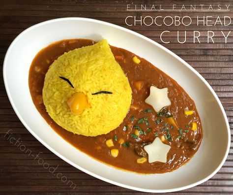 Final Fantasy | Chocobo Curry Recipe by Fiction Food Recipes From Books, Final Fantasy Chocobo, Geek Food, Studying Food, Cooking White Rice, Cafe Menu, Game Food, Bento Lunch, Inspired Recipes