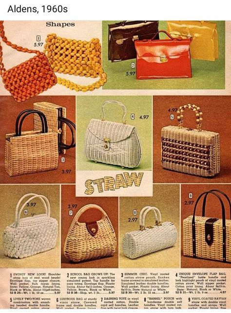 Vintage Purses 1960s, 1970s Purses, 60s Handbags, 60s Bags, Handbag Ads, 1960s America, 60s Purse, 1960’s Fashion, 60s And 70s Fashion