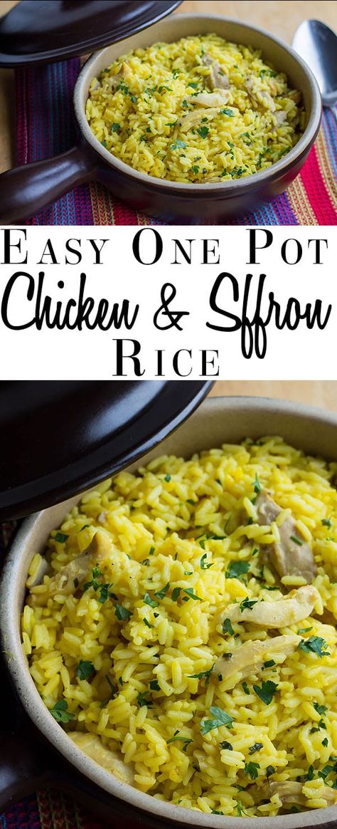 Saffron Chicken And Rice, Chicken And Yellow Rice Recipe, Using Leftover Chicken, Saffron Rice Recipe, Egyptian Food Recipes, Yellow Rice Recipe, Chicken And Yellow Rice, Yellow Rice Recipes, Saffron Chicken