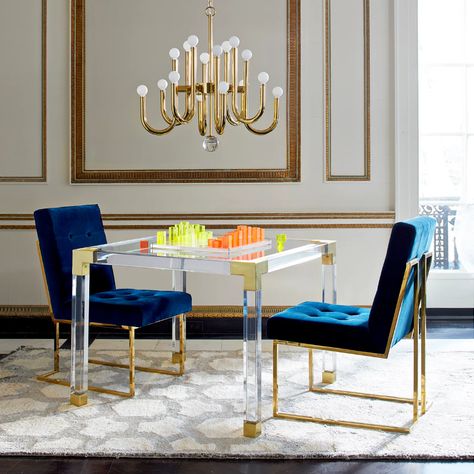 Indigo Decor, Teen Hangout, Multi Game Table, Color Sofa, Hangout Room, Industrial Living, Game Table, Jonathan Adler, Bold Color