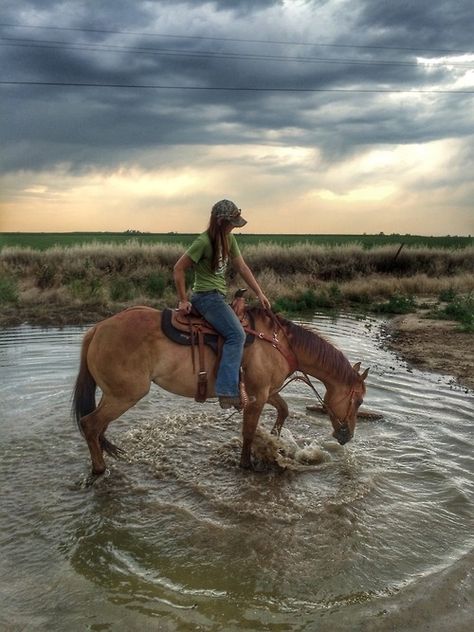 country girls riding horses | country girl and her horse Foto Cowgirl, Wilde Westen, Rodeo Life, Cowgirl And Horse, Looks Country, Western Riding, Western Horse, Cute Horses, Equine Photography