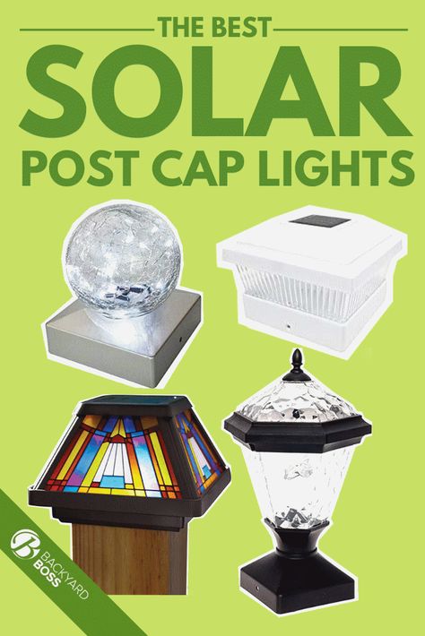 One of the best ways to improve your curb appeal is by sprucing up your driveway and front yard. You can do this easily with solar post cap lights. Not only do they look nice, but they also help illuminate walkways and night, offers ambient lighting on a deck or patio, and are inexpensive. On top of all that, they are so easy to install, anyone can do it. So, check out some of the best solar post cap lights right here!  #Solarlights  #Patioideas Solar Light Mailbox Ideas, Solar Post Cap Lights, Solar Lights On Fence Posts, Post Caps Ideas, Backyard Design Plans, Fence Post Lights, Backyard Boss, Post Cap Lights, Deck Post Caps