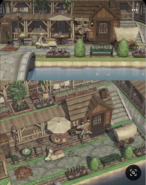 Acnh Townhouse, Acnh Small Town Theme, Animal Crossing Town Ideas, Green Academia, Ac New Leaf, City Island, Animal Crossing Guide, Animal Crossing Wild World, Island Theme