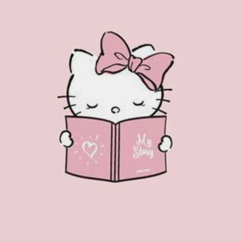 🏳️‍🌈🤞🏻✔️ Pink Bow, Hello Kitty, Kitty, Reading, Pink