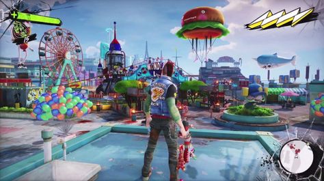 Sunset Overdrive HUD. Sunset Overdrive, Game Of Survival, Spyro The Dragon, Sunset City, Survival Games, Scott Pilgrim, Single Player, New Trailers, Zombie Apocalypse