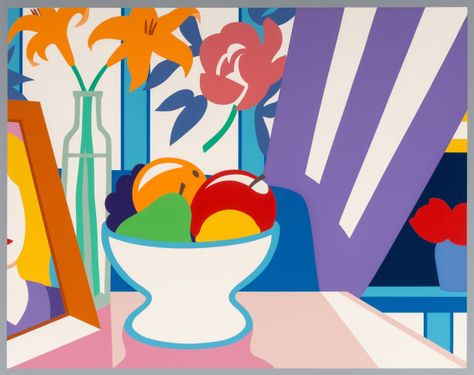 Tom Wesselmann (1931-2004). Still Life with Lilies and Mixed Fruit, Tom Wesselmann, Still Life Artists, Pop Art Movement, Mixed Fruit, Selling Artwork, Fruit Print, Pop Artist, Woven Paper, Andy Warhol