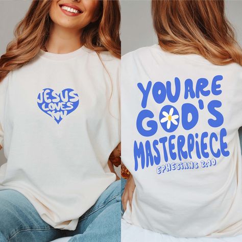 The best messages are the ones that uplift, inspire, and remind us of His love. 🙏 ✨ Wear your faith proudly with our beautiful collection of tees that speak truth and hope into every moment. Whether it’s a reminder to stay strong, trust the journey, or simply be kind, these designs are rooted in the promises that keep us going. 💖 Which message resonates with you today? #FaithFilledFashion #WearTheWord #RootedInFaith God's Masterpiece, Designs Graphic, Faith Clothing, Summer Graphic Tee, Chic Pattern, Unique Prints, Fashion 2024, Comfort Colors Tee, Comfort Color