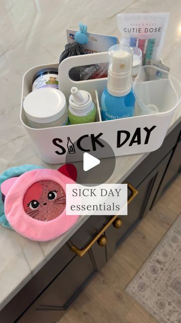 Jade Roberts O'Neal on Instagram: "baby and toddler sick day essentials 🤧 I always do this a little early before things start being hard to find. I stock it with all of the kid friendly things like a good thermometer, fever reducers, things for relieving congestion, and some electrolytes. follow along for more mom of three life 🫶

I like putting our most used sick day essentials in a caddy so it’s ready to grab and go if/when we need it. Comment “sick day” for all of our sick day items to be sent your way 💌

#toddlermoms #sickdayessentials #toddlermommy #sickday #sickdays #amazonfavorites #babymusthaves #toddlermusthaves #toddlerfavorites" How To Feel Better When Sick, Things To Do When Sick At Home, Sick Routine, Baby Medicine Kit, Sick Baby Remedies, Sick Hacks, Sick Day Essentials, Sick Toddler, Parent Hacks