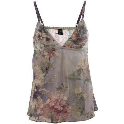 Jean Paul Gaultier Floral Camisole Top ($295) ❤ liked on Polyvore Brown Cami, Floral Camisole, Flower Print Top, Cami Shirt, Floral Cami, Brown Shirt, Silk Cami, Silk Camisole, Floral Print Shirt