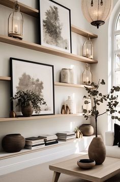 Diy Above Couch Wall Decor, Wall Art Above Fireplace Ideas, Artisan Home Decor, Fresh Home Decor, Scandinavian Home Design, Japandi Decor, Living Room Shelves, Inspire Me Home Decor, Modern Home Office