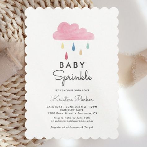 $3.38 | Pastel Raindrops Baby Sprinkle Baby Shower #baby shower invitation, baby girl, rainbow, pastel, girl baby shower, baby sprinkle, raindrops, colorful, clouds, sprinkle Sprinkle Baby Shower Invitations, Sprinkle Shower, Spring Watercolor, Wildflower Baby Shower, Mommy To Bee, Boho Baby Shower Invitations, Pastel Girl, Sprinkle Baby Shower, Rainbow Pastel