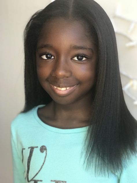 Girls Medium Haircut Kids, Kids Silk Press Natural Hair, Kids Silk Press, Round Layers, One Length Haircuts, London Hair, Pressed Natural Hair, Medium Long Haircuts, Long Haircut