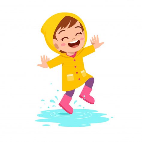 Coat Illustration, Jolly Phonics Activities, Kids Graphics, Raincoat Kids, Kids Vector, Family Illustration, Kids Clipart, Girls Play, Rain Coat