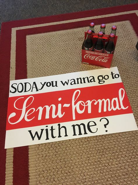 Asking a guy to Semi-formal can be hard. Getting creative with it gave me wayyyy too much time to think. Semi Formal Poster Ideas, Semi Proposal Ideas, Semi Formal Proposal Ideas, Asking Someone To Sadies, Spring Fling Poster Ideas, Poster Ideas For Sadies Dance, Sadie’s Asking Posters, Cute Posters To Ask Someone To A Dance, Dance Posters Proposal Funny