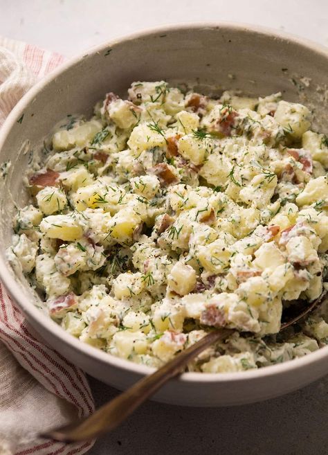 Side Dishes For A Bbq, Yogurt Potato Salad, Greek Yogurt Dressing Recipes, Summer Picnic Salads, Healthy Potato Salad Recipe, Potato Salad Dill, Easy Summer Side Dishes, Bbq Cookout, Potato Salad Healthy