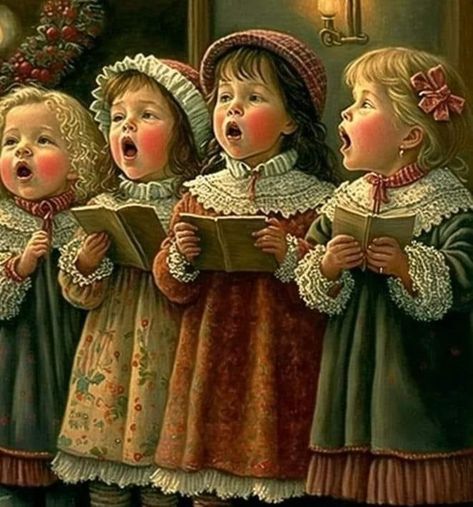 Girls Singing, Old Time Christmas, Vintage Christmas Images, Seasons Of Life, Old Fashioned Christmas, Christmas Past, Victorian Christmas, Christmas Scenes, Noel Christmas