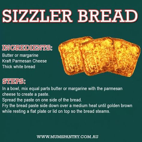 Sizzler Cheese Toast Bread recipe Sizzler Recipes, Cheese Toast Recipe, Cheese Bread Recipe, Appetizers Easy Finger Food, Garlic Cheese, Copycat Restaurant Recipes, Cheese Toast, Bread Ingredients, Cheese Bread