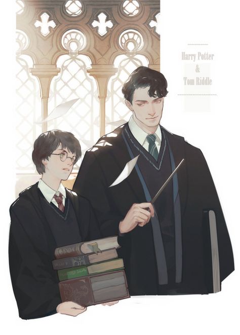 Harry X Voldemort Fanart, Harry Potter X Tom Riddle, Harry Potter Toms, Harry Potter Illustrations, Severus Rogue, Gay Harry Potter, Harry Potter Scene, Harry Potter Artwork, Images Harry Potter