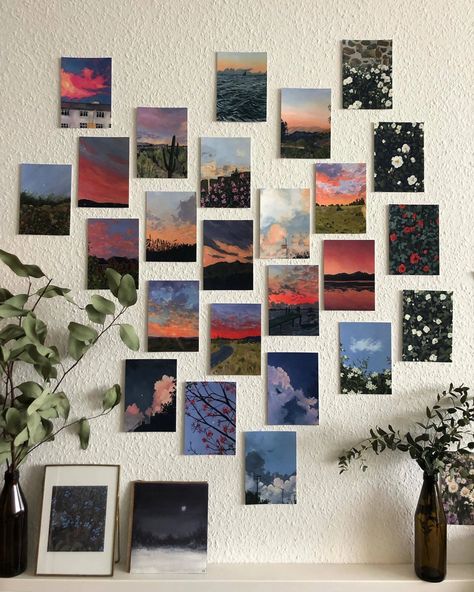 Art Collage On Wall, Artsy Aesthetic Bedroom, Senior Boxes, Sky Art Painting, Easy Canvas Art, Abstract Art Painting Diy, Canvas Painting Designs, Painting Art Lesson, Small Canvas Art