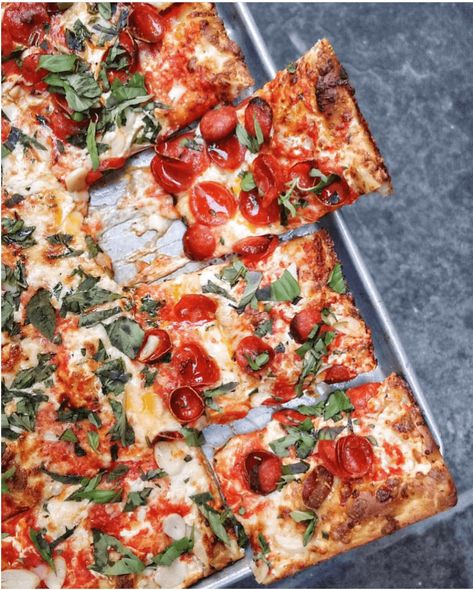 Our Favorite Square Slices in NYC – EatingNYC Pizza Photoshoot, Artichoke Pizza, Square Pizza, Focaccia Pizza, Pizza Burger, Pizza Style, Pizza Bar, Pizza Burgers, Pizza Flavors