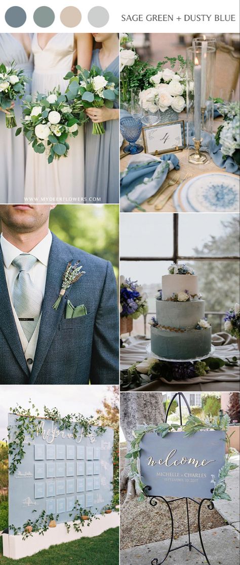 Sage Green And Dusty Blue, Burgundy Wedding Colors, Jade Wedding, Fall Wedding Color Schemes, Wedding Themes Spring, Wedding Color Ideas, Wedding Themes Summer, Events Planning, Wedding Color Trends