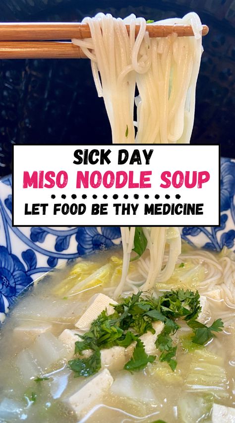 Miso Noodle Soup Garlic Miso Soup, Miso Soup With Rice Noodles, Ginger Miso Soup, Vegetarian Miso Soup, Easy Miso Soup, Miso Soup Recipe Easy, Soup For Sick, Orthodox Fasting, Plant Based Protein Recipes