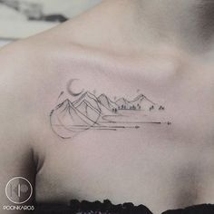 Fine line mountain tattoo by Karry Ka-Ying Poon. #KarryKaYingPoon #Poonkaros… Berg Tattoo, Mountain Range Tattoo, Round Tattoo, Meaningful Wrist Tattoos, Paris Tattoo, Word Tattoo, Wrist Tattoos For Guys, Mountain Tattoo, Waves Tattoo