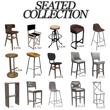 Sims 4 Bar Chair Cc, Sims 4 Chair Cc Patreon, Sims 4 Chairs Cc, Sims 4 Cc Furniture Living Rooms, Sims 4 Kitchen, Kitchen Objects, Island Chairs, Round Marble Dining Table, Casas The Sims 4