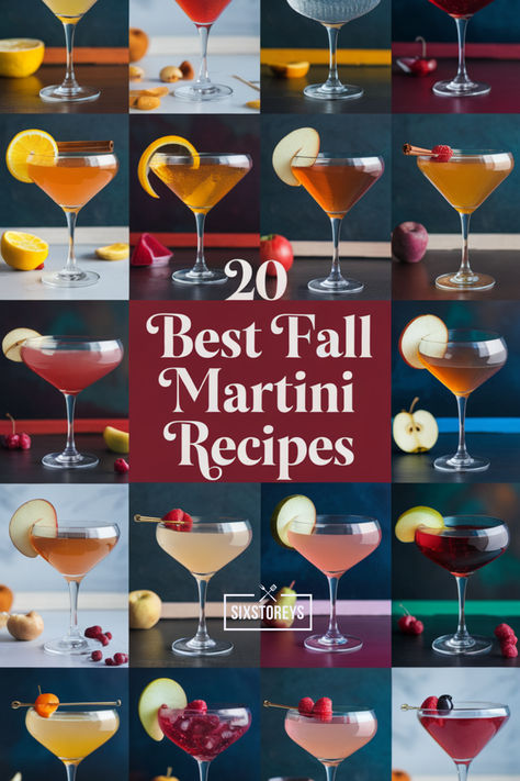 20 Fall Martini Recipes Seasonal Martinis, Batch Martini Recipes, Easy Fall Martini Recipes, Martini Recipes Fall, Flavored Martini Recipes, Thanksgiving Martinis, Thanksgiving Martini Recipes, Fall Martini Recipes Vodka, Best Martini Recipe