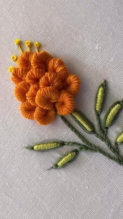 Beautiful hand embroidery design|#shorts #kadhai Felt Embroidery Patterns, Crewel Stitches, Simple Flower Embroidery Designs, Flower Stitches, Bordado Jacobean, Sell Embroidery, Jacobean Embroidery, Crewel Embroidery Patterns, Flowers Simple