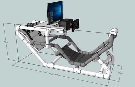 DiY COCKPITS - PVC cockpit 32_F1 Game Room Ideas, Cnc Plans, Racing Chair, Video Game Room Design, Racing Simulator, Gaming Room Setup, Racing Seats, Rc Auto, Video Game Room