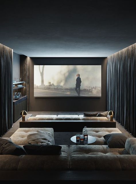 30 Times People Invested And Built Themselves A Totally Cool Home Movie Theater Theatre Room Ideas, Small Home Theaters, Home Theater Room Design, Theater Room Design, Home Cinema Room, Home Theater Decor, At Home Movie Theater, Home Theater Rooms, Home Theater Design