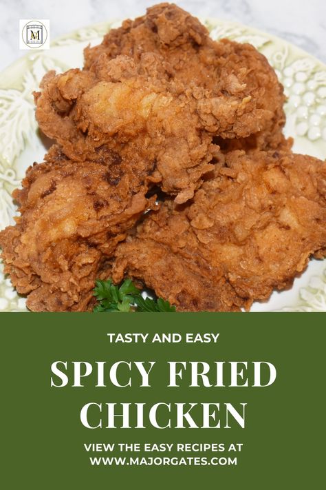 Extra Crispy Spicy Fried Chicken, Spicy Fried Chicken Recipes, How To Make Spicy Fried Chicken, Mexican Fried Chicken, Fried Chicken Thighs Boneless, Spicy Breaded Chicken, Fried Chicken Marinade, Deep Fried Chicken Breast, Spicy Chicken Marinades