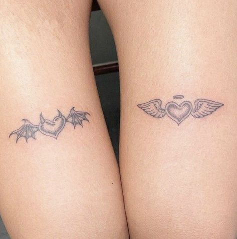 Women’s Matching Tattoos, Maching Tattoos, Cute Matching Tattoos, Matching Friend Tattoos, Small Matching Tattoos, Devil Tattoo, Inspiration Tattoos, Bff Tattoos, Friendship Tattoos