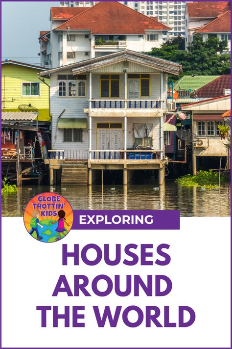 Houses come in all shapes and sizes, and they reflect the diverse cultures, climates, and resources of each region. Join us as we travel to different continents and learn about some of the fascinating dwellings that people call home. Includes suggested books and activities for the global classroom. Different Houses Around The World, Homes Around The World Preschool, Houses Around The World Activities, Cultures Around The World Activities, Cultures Around The World Preschool, Preschool Cultures Around The World, Kindergarten Countries Around The World, Multicultural Classroom, World Clipart