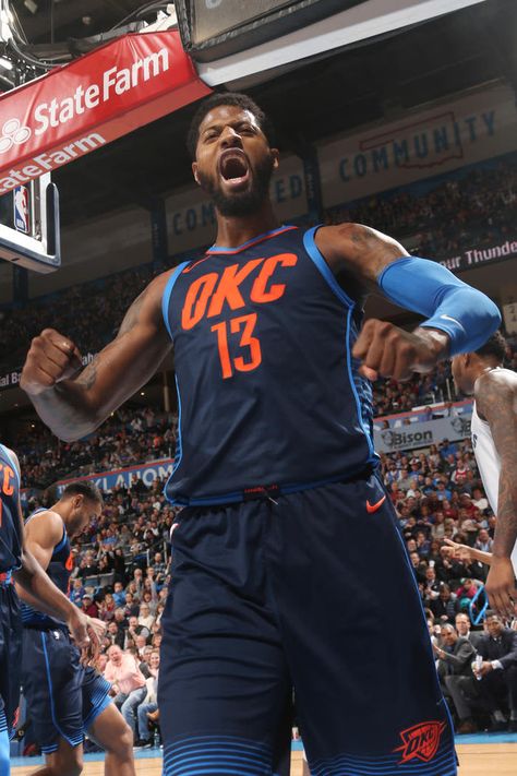 #WeAreThunder: Memphis Grizzlies v Oklahoma City Thunder Paul George Wallpapers, Paul George Okc, Nba Superstars, Basketball Wallpapers, Nba History, Thunder Basketball, Derrick Henry, Nba Miami Heat, Basketball Wall