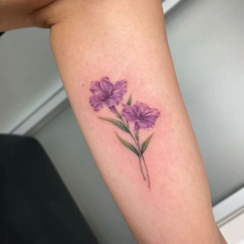 Petunia Flower Tattoo, Purple Flower Tattoo, Flower Tattoo Simple, Petunia Tattoo, Purple Flower Tattoos, Flower Tattoo Ideas, Petunia Flower, Flower Tattoo Drawings, C Tattoo