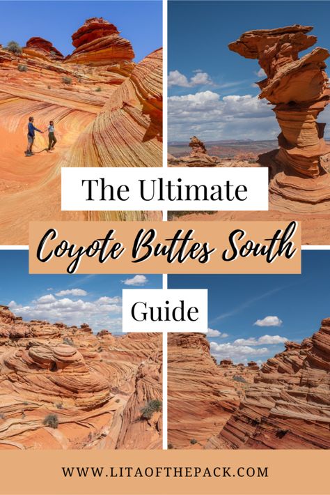 Ready to explore one of the craziest landscapes in the US? Visit Coyote Buttes South and you will be mind blown. It's a great alternative to the Wave, but it's also a bucket list destination by itself. So, learn everything you need to know about visiting including how to get to Coyote Buttes South, tips for your journey, and the best time to go! You will be amazed at this wild place in the middle of the Vermillion Cliffs. Coyote Buttes, Vermillion Cliffs, Bucket List Destinations, Time To Go, Usa Travel, The Wave, Travel Usa, Mind Blown, Travel Guide