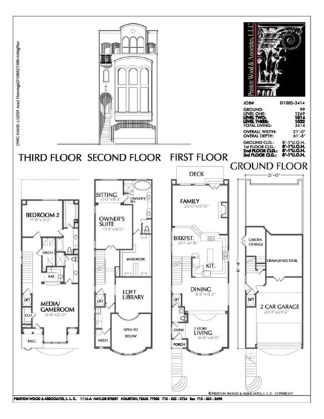 Brownstone Blueprints, Duplex Townhouse, Brownstone House, Detailed House, Brownstone Homes, Garage Dimensions, Apartment Floor Plan, Townhouse Designs, Apartment Floor Plans