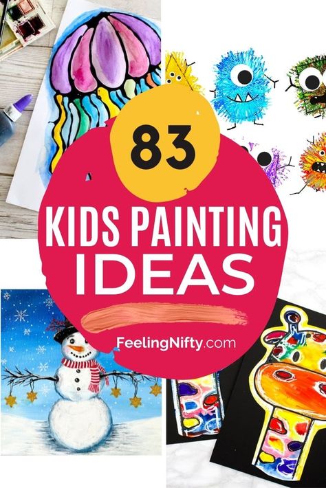 Drawing Ideas Painting, Kids Paint Night, Kids Painting Ideas, Easy Painting For Kids, Kids Painting Projects, Acrylic Painting For Kids, Preschool Painting, Painting Ideas For Kids, Kids Painting Party