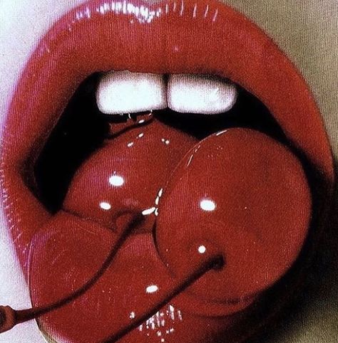 Cherry red lips Cherry Baby, I See Red, Cherry Lips, Cherry Bomb, Red Lip, Lip Art, Beautiful Lips, Red Aesthetic, Red Lips