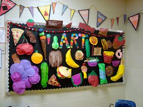 Kirby Middle Visual Art: Paper Food Sculptures Art Bulletin Boards, Sculpture Lessons, Sculpture Paper, Art Lessons Middle School, Food Sculpture, 6th Grade Art, 4th Grade Art, 5th Grade Art, Paper Food