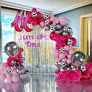 Amazon.com : boots and bling party decorations Disco Cow Girl Birthday Party, Let’s Go Girls Party, Cowgirl Balloon Arch, Lets Go Girls Birthday Party, Boots And Bling Party, Bling Party Decorations, Cowgirl Balloon Garland, Cowgirl Balloons, Hot Pink Birthday Decorations