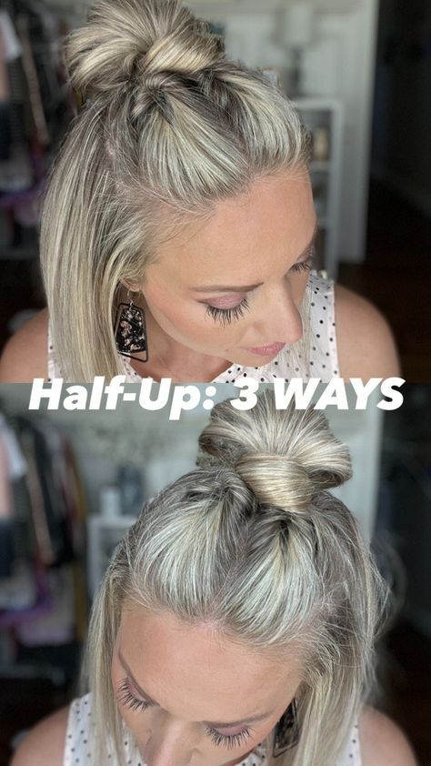 Easy Hair For Fine Hair, Half Up Hair Styles Short Hair, Short Hairstyling Ideas, Simple Everyday Hairstyles Medium, Short Hair Hairdos Easy Hairstyles, Short Hair Quick Updo, Things To Do With Short Hair Easy, Bob Hair Updo Easy, Short Thick Hair Styles Easy