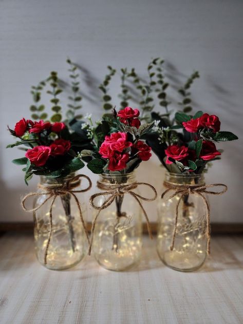 Red And Gray Wedding Centerpieces, Centerpieces Valentines Table, Burgundy Centerpieces Diy, Roses Centerpieces Quinceanera, Wine And Blush Wedding Table Settings, Valentines Day Wedding Centerpieces, Simple But Elegant Centerpieces, Holiday Event Centerpieces, Simple Valentines Centerpiece