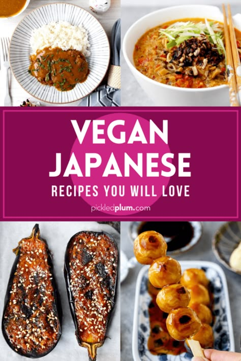 17 Vegan Japanese Recipes - Pickled Plum - pickledplum.com Vegan Asian Food Recipes, Vegan Gluten Free Asian Recipes, Light Vegetarian Meals, Asian Vegan Recipes, Vegan Japanese Recipes, Shojin Ryori, Resep Vegan, Japanese Meals, Vegan Japanese