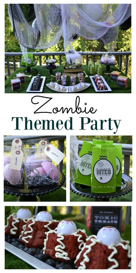 For fans of the Walking Dead. A zombie themed party could be ideal for you, especially for Halloween. With some ideas for food and decoration, the party organization could be easier than you think. #Zombie #Halloween #Themedparty #Ideas #Fun #WalkingDead Zombies Party Ideas, Apocalypse Wedding, Walking Dead Birthday Party, Zombie Party Decorations, Zombie Themed Party, Apocalypse Party, Zombie Apocalypse Party, Zombie Halloween Party, Zombie Food