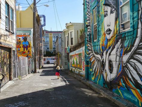 Balmy Alley in San Francisco's Mission District. San Francisco Mission District, Rumble Fish, Mission District, Market Street, The Mission, Travel Bucket List, Urban Art, Mood Board, San Francisco